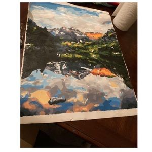 Painting art work handmade mountain